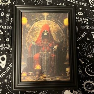 Grim Reaper Death Halloween 5x7 Framed Picture Goth Horror Spooky Creepy
